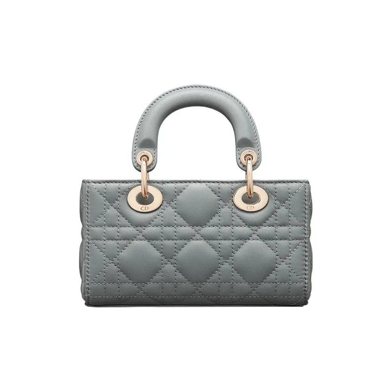 DIOR Lady D-JOY Sheepskin Daisie Bag Shoulder Bag Crossbody Bag Handbag Extra Mini Women's Powder Blue-4