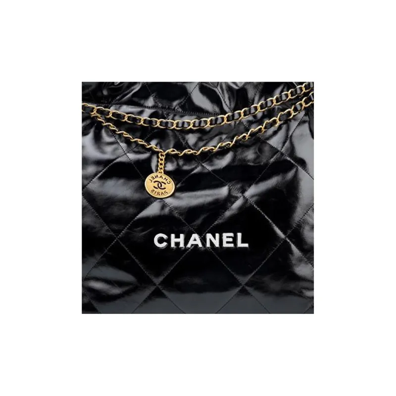 CHANEL Waxed Leather Cow Leather Tote Bag, Shopping Bag, Handbag, Shoulder Bag Women's Black-3