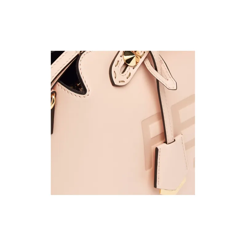 FENDI Calfskin Boston Bag, Shoulder Bag, Crossbody Bag, Handbag Medium Size Women's Light Pink-4