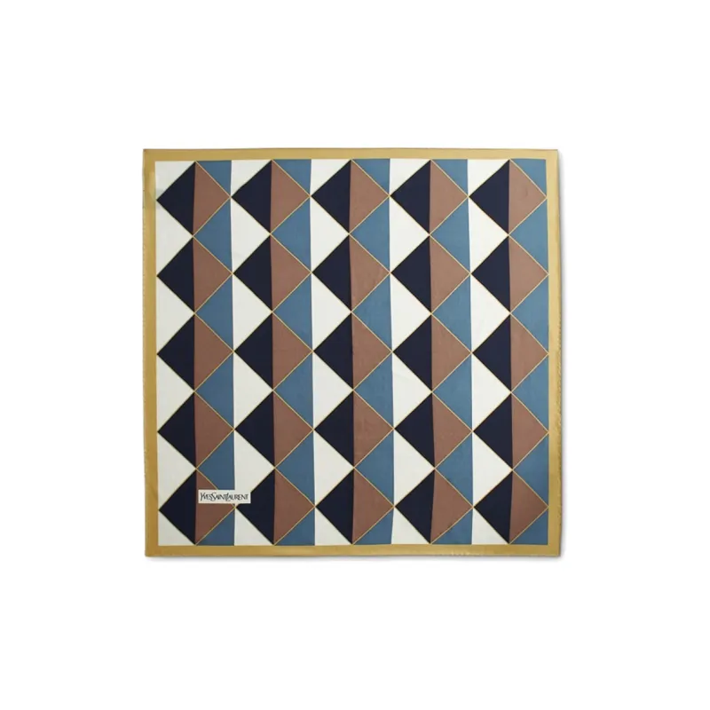 SAINT LAURENT Geometric-print Silk Scarf-0