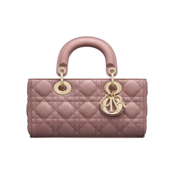 DIOR Lady D-JOY Sheepskin Daisie Bag Shoulder Bag Crossbody Bag Handbag Small Size Women's Pink Peony