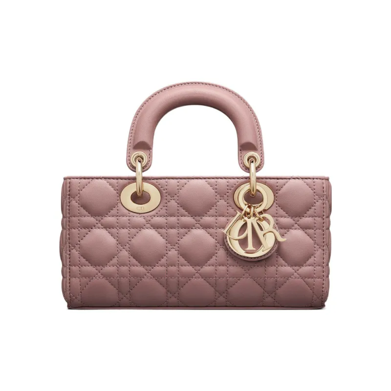 DIOR Lady D-JOY Sheepskin Daisie Bag Shoulder Bag Crossbody Bag Handbag Small Size Women's Pink Peony-0