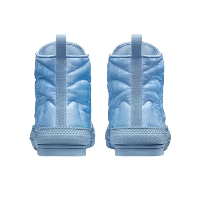 DIOR B23 High Top Erl Blue DIOR Oblique Mirage Quilted Technical Fabric With Swirl Motif-4