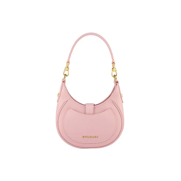 BVLGARI Serpenti Ellipse Calfskin Handbag, Shoulder Bag, Crossbody Bag Women's Pink-2