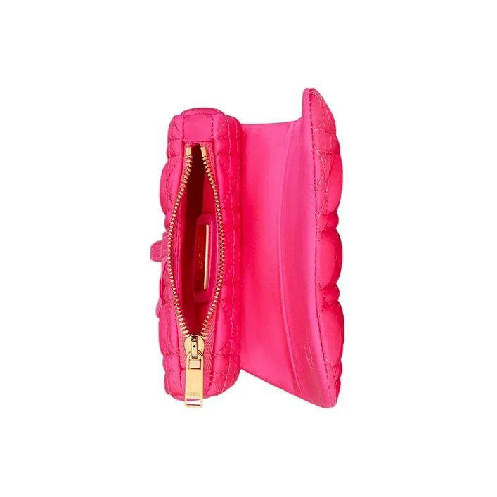 DIOR Satin Saddle Bag Handbag Extra Mini Women's Pink-3