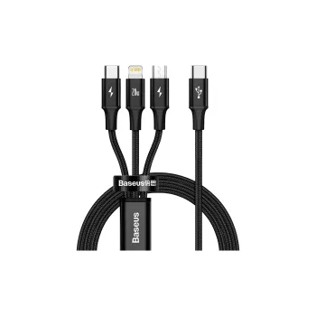 Baseus 1.5m One Drags Three All in one Extreme Speed Collection Type C To M+L+C PD 20W Fast Charging Cable