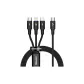 Black 1.5m Yarn[Compatibility: Apple+Android+Type-C]