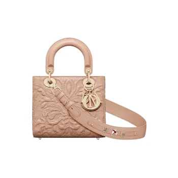 DIOR Lady DiorMy ABCDior Quilting Sheepskin Daisie Bag Shoulder Bag Crossbody Bag Handbag Small Size Women's Pink