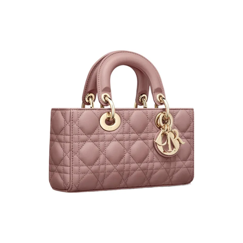 DIOR Lady D-JOY Sheepskin Daisie Bag Shoulder Bag Crossbody Bag Handbag Small Size Women's Pink Peony-1