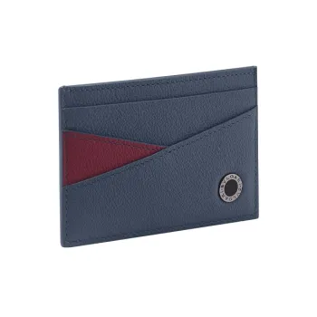 BVLGARI Bvlgari Bvlgari Calfskin Card Holder Men's Blue