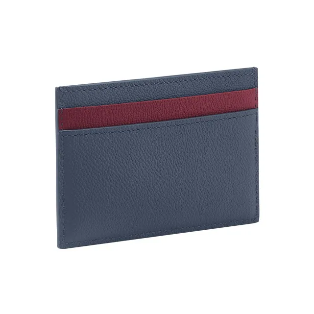 BVLGARI Bvlgari Bvlgari Calfskin Card Holder Men's Blue-1
