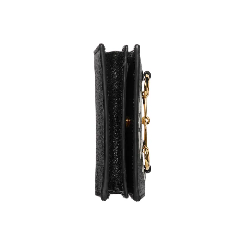 GUCCI Adidas Collaboration Leather Small Square Bag Shoulder Bag Crossbody Bag Unisex Black-4
