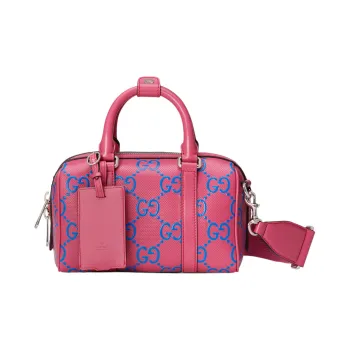 GUCCI Leather Cylinder Bag Handbag Shoulder Bag Crossbody Bag Travel Bag Mini Women's Pink