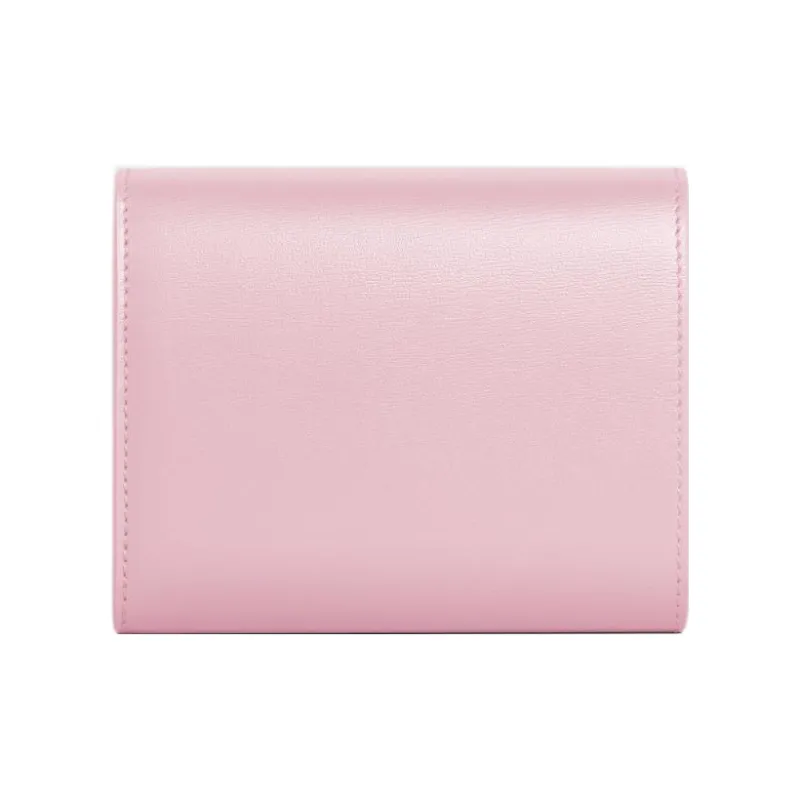CELINE Triomphe Shiny Cow Leather Wallet Small Size Women's Light Pink Red-2
