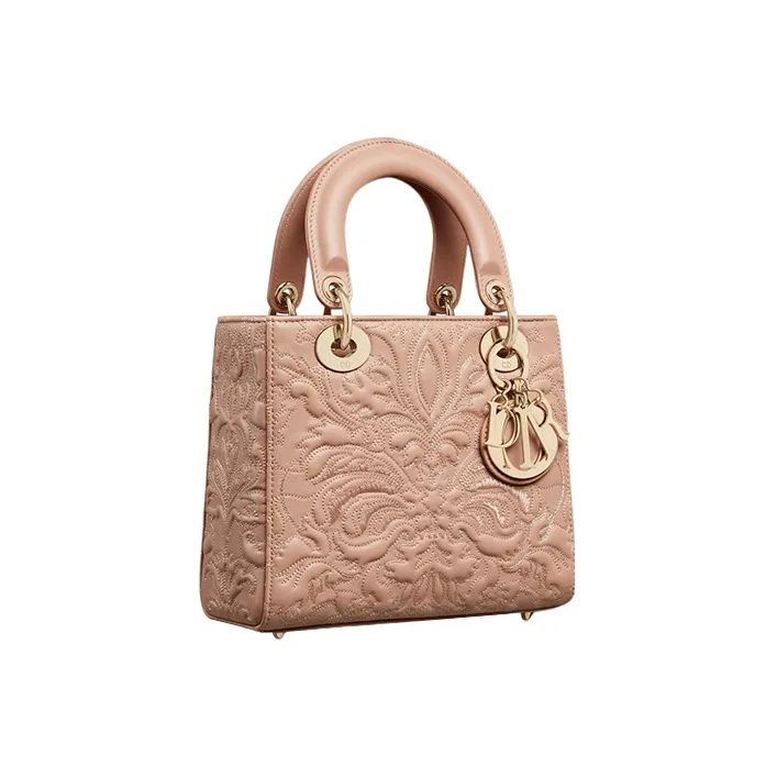 DIOR Lady DiorMy ABCDior Quilting Sheepskin Daisie Bag Shoulder Bag Crossbody Bag Handbag Small Size Women's Pink-1