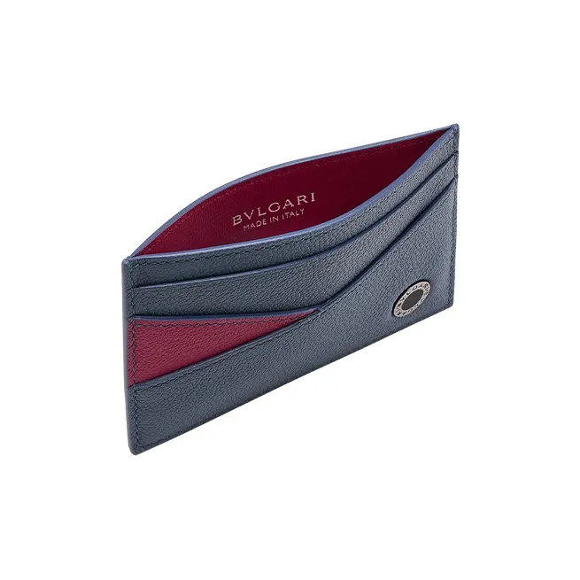 BVLGARI Bvlgari Bvlgari Calfskin Card Holder Men's Blue-2