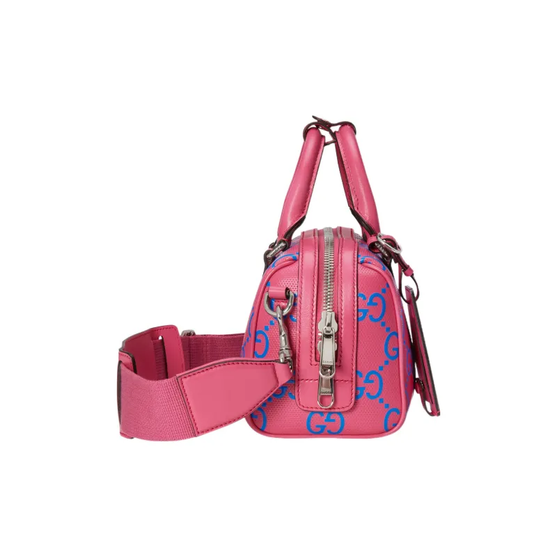 GUCCI Leather Cylinder Bag Handbag Shoulder Bag Crossbody Bag Travel Bag Mini Women's Pink-3