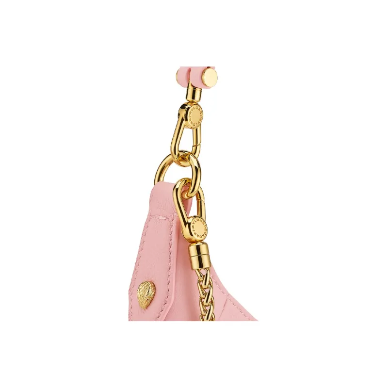BVLGARI Serpenti Ellipse Calfskin Handbag, Shoulder Bag, Crossbody Bag Women's Pink-4