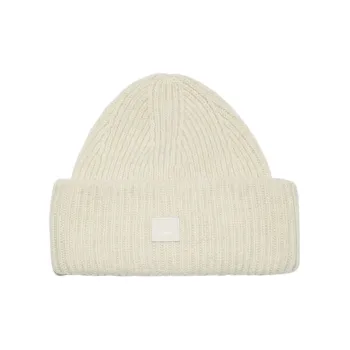 Acne Studios Logo Patch Ribbed Beanie