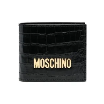 MOSCHINO Calfskin Wallet Men's Black