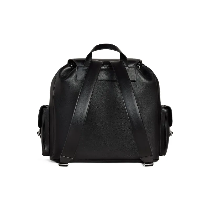CELINE Smooth Cow Leather Backpack Large Size Men's Black-2