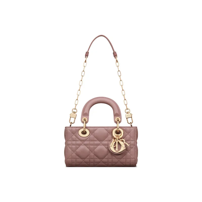 DIOR Lady D-JOY Sheepskin Daisie Bag Shoulder Bag Crossbody Bag Handbag Extra Mini Women's Pink Peony-4