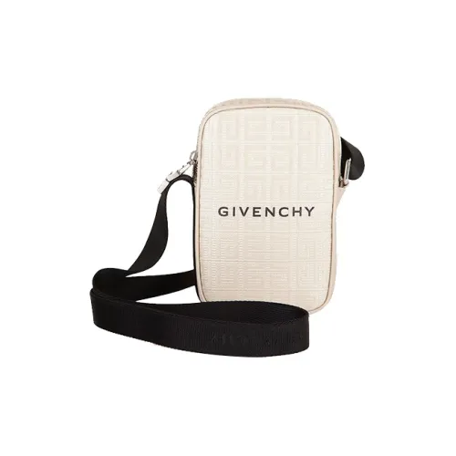 GIVENCHY Leather One Shoulder Crossbody Cell Phone Pouch Men's Light Brown