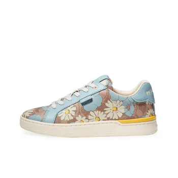 COACH Lowline Low Top Stylish Skateboarding Shoes Women's White Brown Blue
