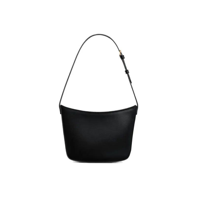 CELINE Croque Cow Leather Handbag, Shoulder Bag Women's Black-2