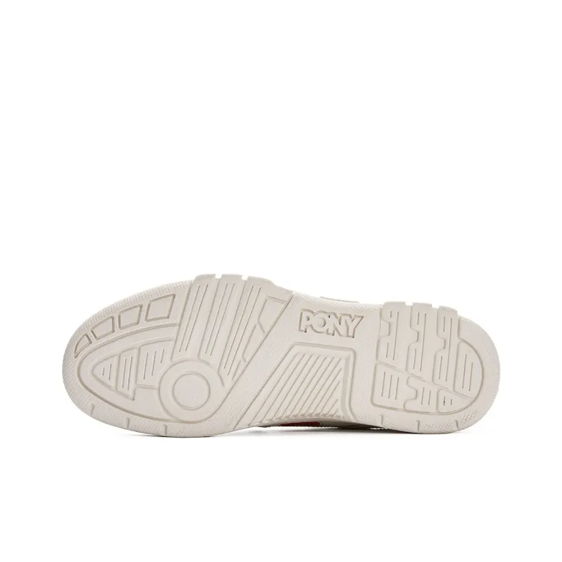 PONY Reverse Low Top Skateboard Shoes Unisex White Red-4