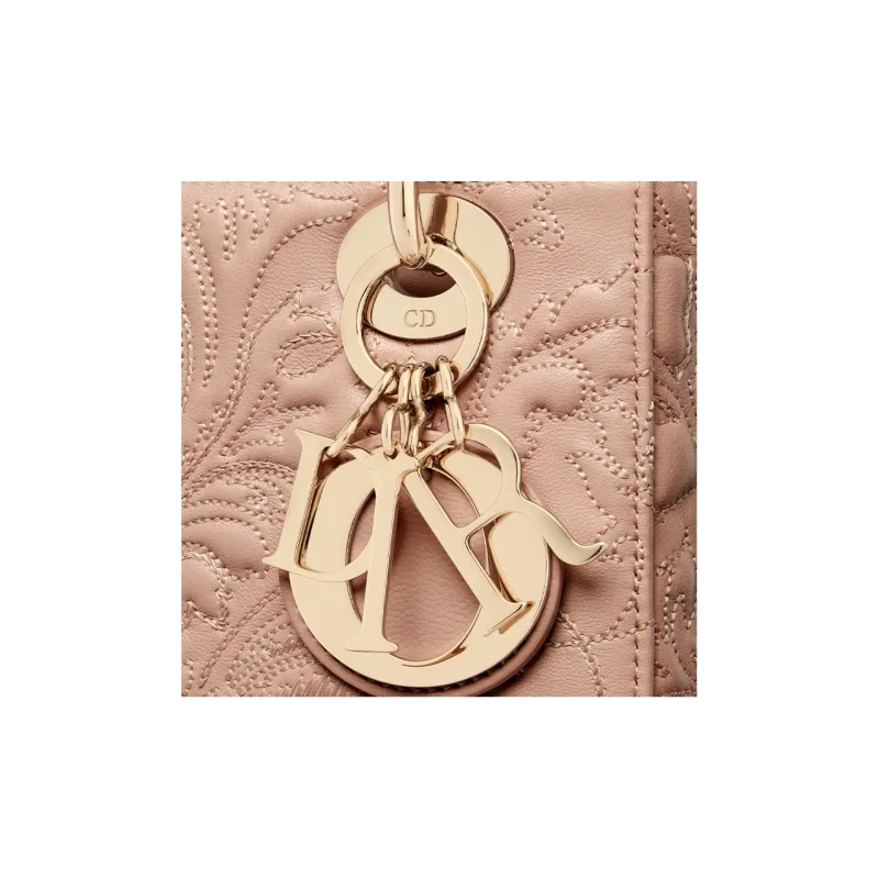DIOR Lady DiorMy ABCDior Quilting Sheepskin Daisie Bag Shoulder Bag Crossbody Bag Handbag Small Size Women's Pink-4