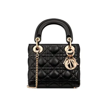 DIOR Lady Dior Sheepskin Daisie Bag Shoulder Bag Crossbody Bag Handbag Mini Women's Black