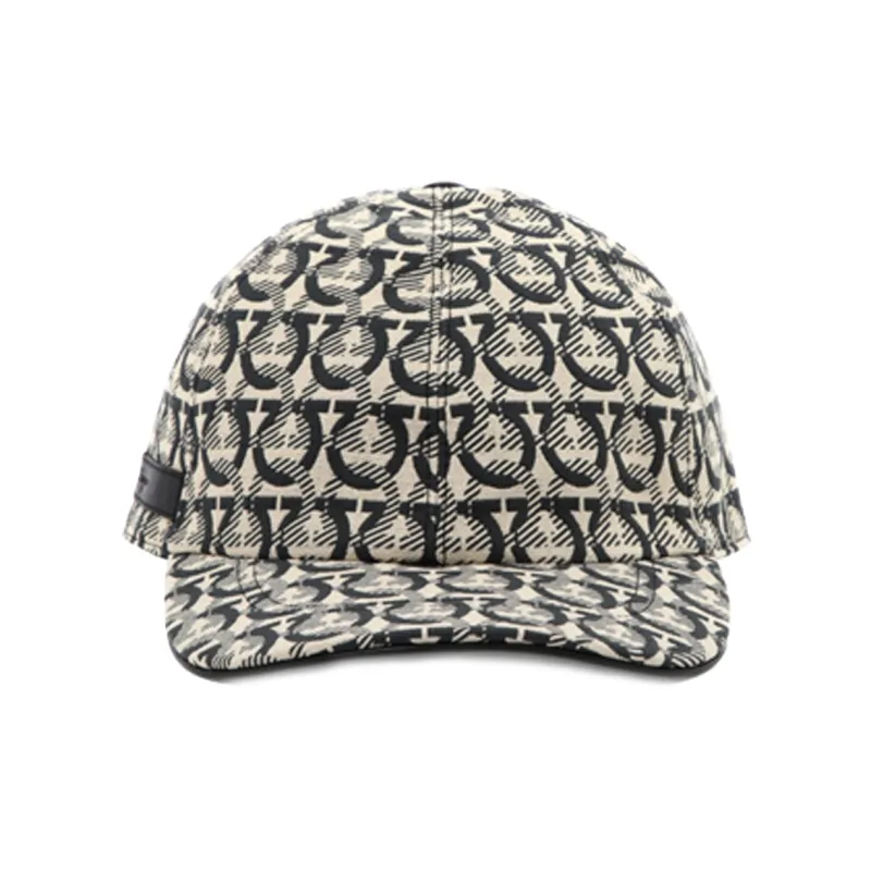 Ferragamo Interlocking Gancini Print Baseball Cap-0