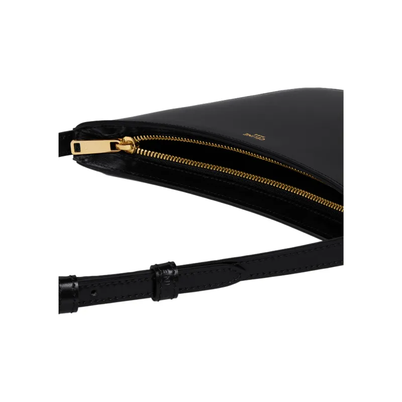 CELINE Croque Cow Leather Handbag, Shoulder Bag Women's Black-3