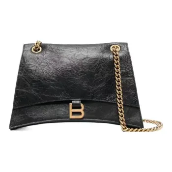 Balenciaga Women's Crush Medium Chain Bag Black