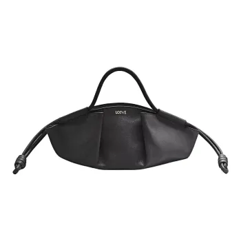 LOEWE Bright Nappa Cow Leather Dumpling Bag, Shoulder Bag, Crossbody Bag, Handbag Trumpets Women's Black