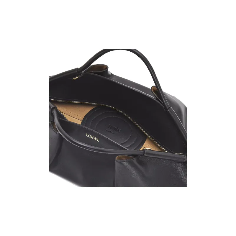 LOEWE Bright Nappa Cow Leather Dumpling Bag, Shoulder Bag, Crossbody Bag, Handbag Women's Black-5