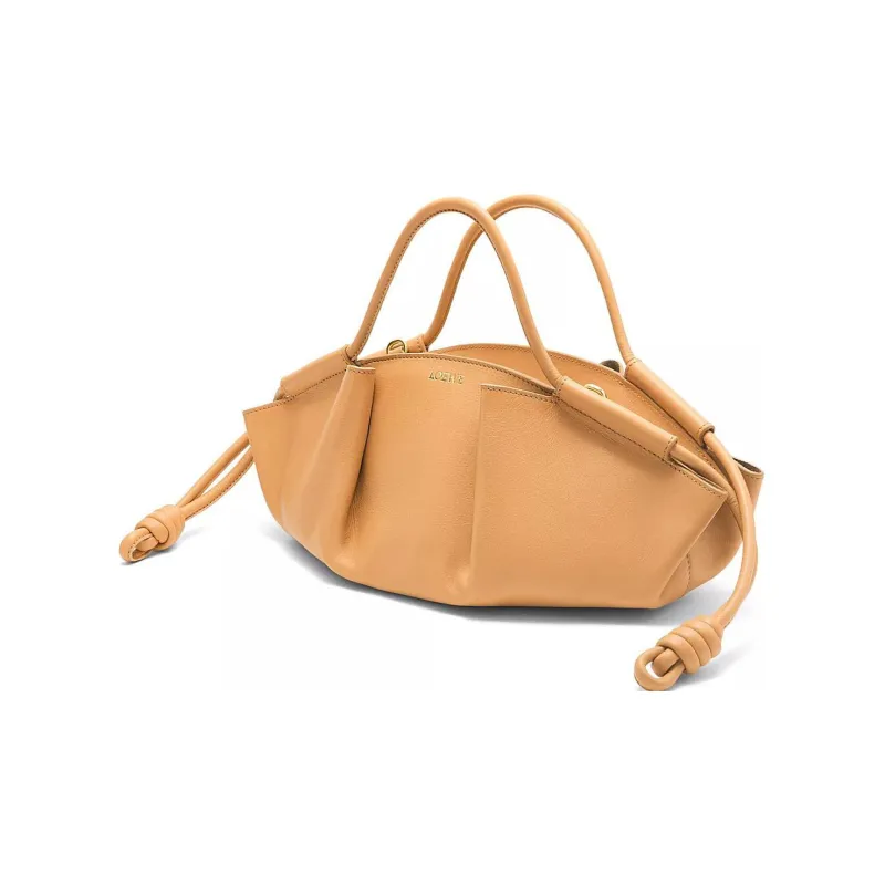 LOEWE Shiny Nappa Cow Leather Dumpling Bag Shoulder Bag Crossbody Bag Handbag Small Size Women's Warm Sand-1