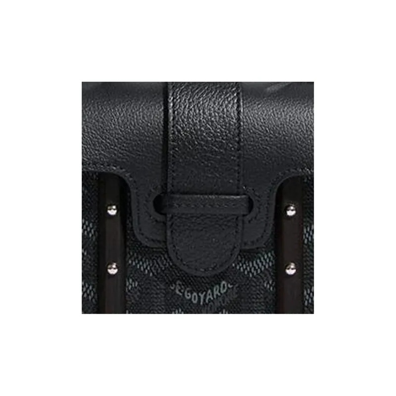 GOYARD Saigon Canvas With Calfskin Shoulder Bag Crossbody Bag Handbag Mini Women's Black-5