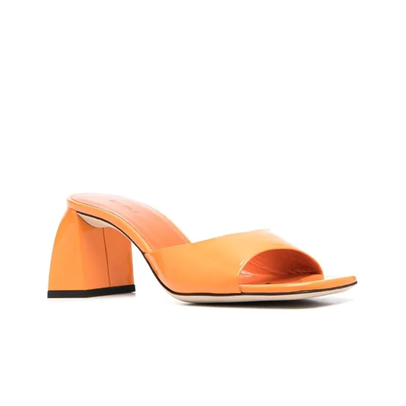By Far Michele Patent Block-heel Mules-2