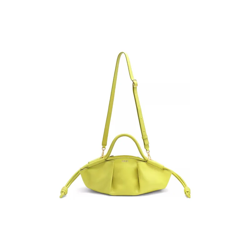 LOEWE Shiny Nappa Cow Leather Dumpling Bag Shoulder Bag Crossbody Bag Handbag Small Size Women's Lemon Yellow-4