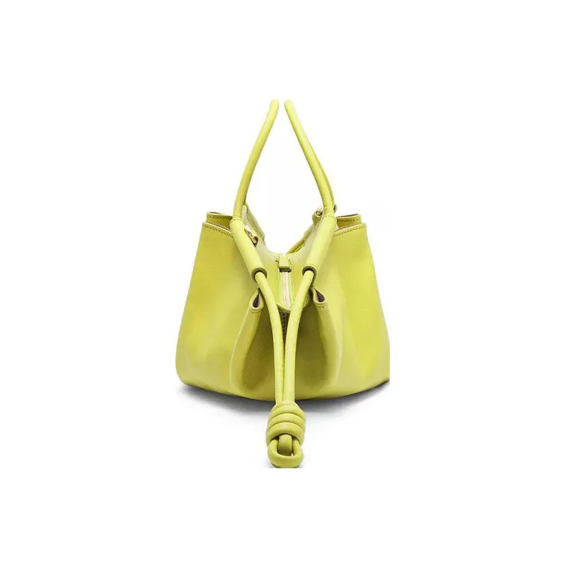 LOEWE Shiny Nappa Cow Leather Dumpling Bag Shoulder Bag Crossbody Bag Handbag Small Size Women's Lemon Yellow-3