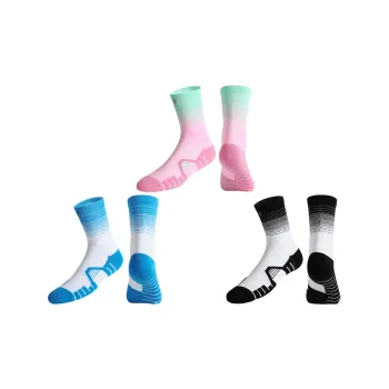 VEIDOORN Mid Calf Socks Unisex Pink Blue