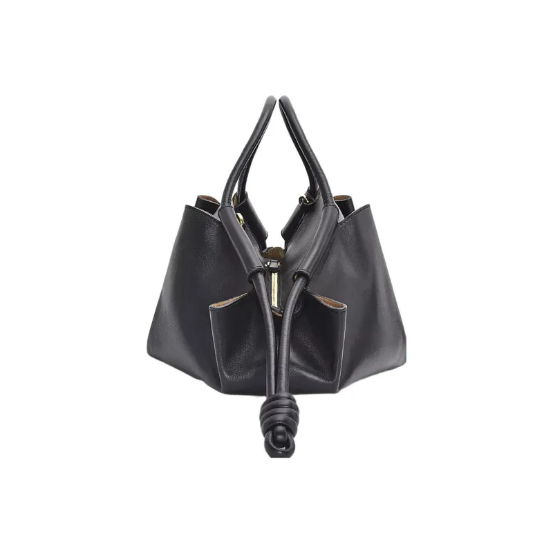 LOEWE Bright Nappa Cow Leather Dumpling Bag, Shoulder Bag, Crossbody Bag, Handbag Women's Black-3