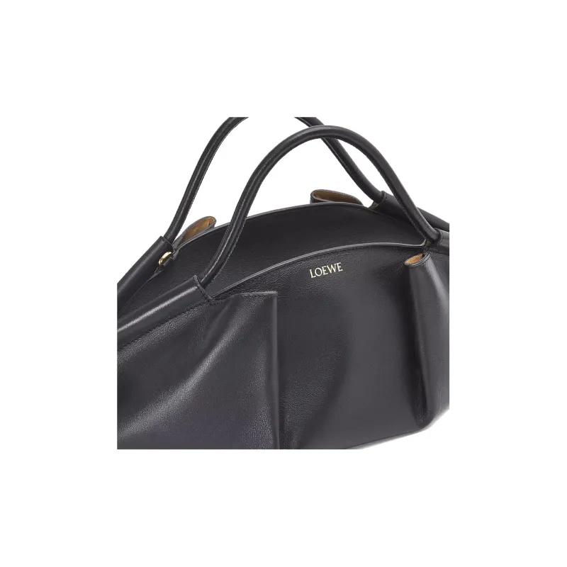 LOEWE Bright Nappa Cow Leather Dumpling Bag, Shoulder Bag, Crossbody Bag, Handbag Women's Black-7