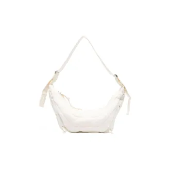 Lemaire Polyamide Croissant Bag Goat Horn Bag Slogan Bag Handbag Shoulder Bag Crossbody Bag Small Size Unisex White