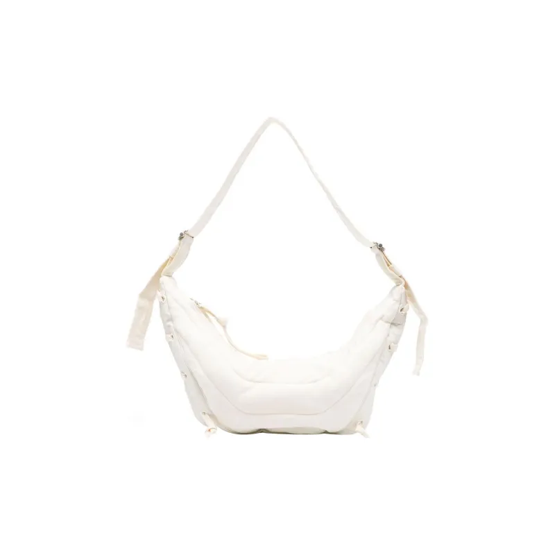 Lemaire Polyamide Croissant Bag Goat Horn Bag Slogan Bag Handbag Shoulder Bag Crossbody Bag Small Size Unisex White-0