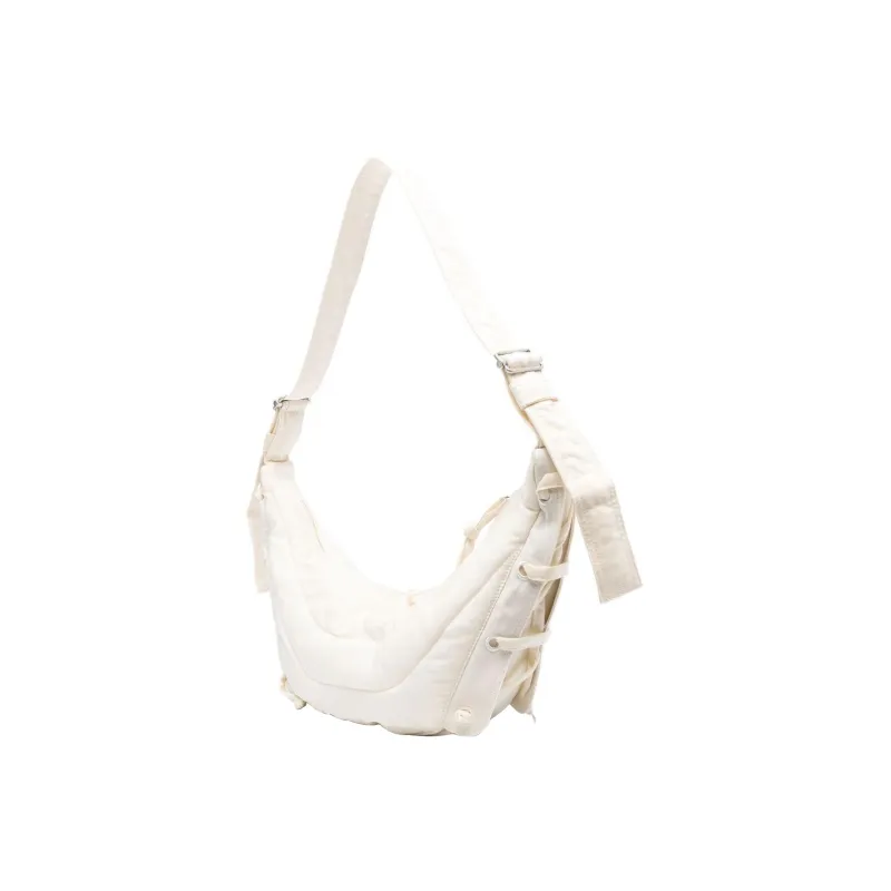 Lemaire Polyamide Croissant Bag Goat Horn Bag Slogan Bag Handbag Shoulder Bag Crossbody Bag Small Size Unisex White-1