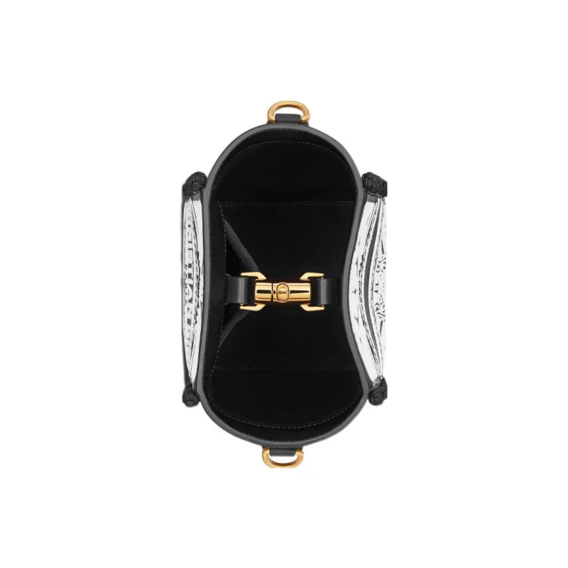 DIOR D Bubble Collection Embroidered Cow Leather Bucket Bags Crossbody Bag Shoulder Bag Women's Black-3