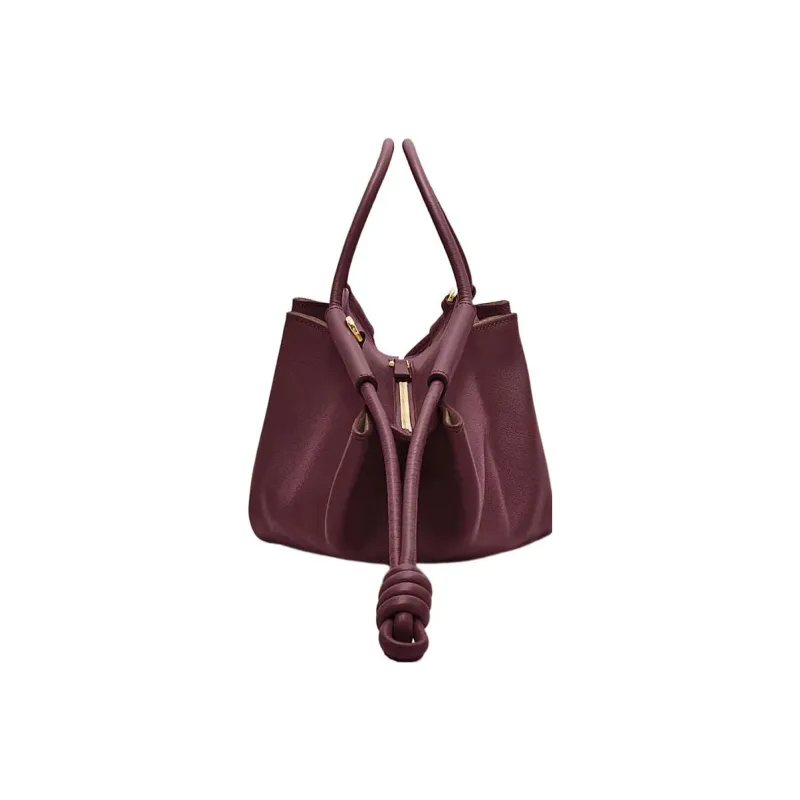 LOEWE Bright Nappa Cow Leather Dumpling Bag, Shoulder Bag, Crossbody Bag, Handbag Small Size Women's Burgundy-3